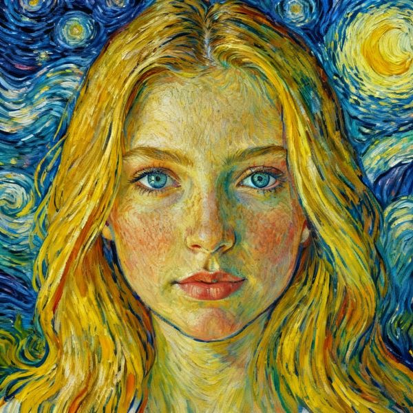 Van Gogh Under Starry Sky